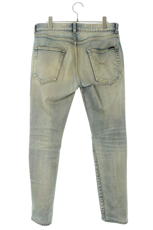 Saint Laurent Paris Distressed Denim Pants Blue Size 29