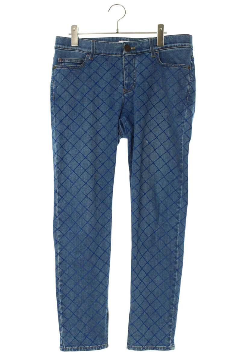 CHANEL Quilted Design Denim Pants Indigo Size 30