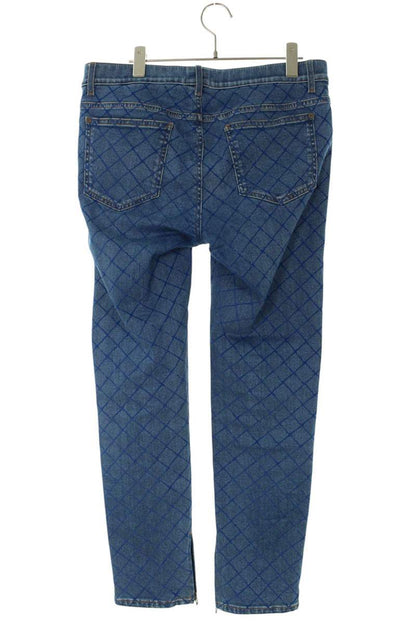 CHANEL Quilted Design Denim Pants Indigo Size 30
