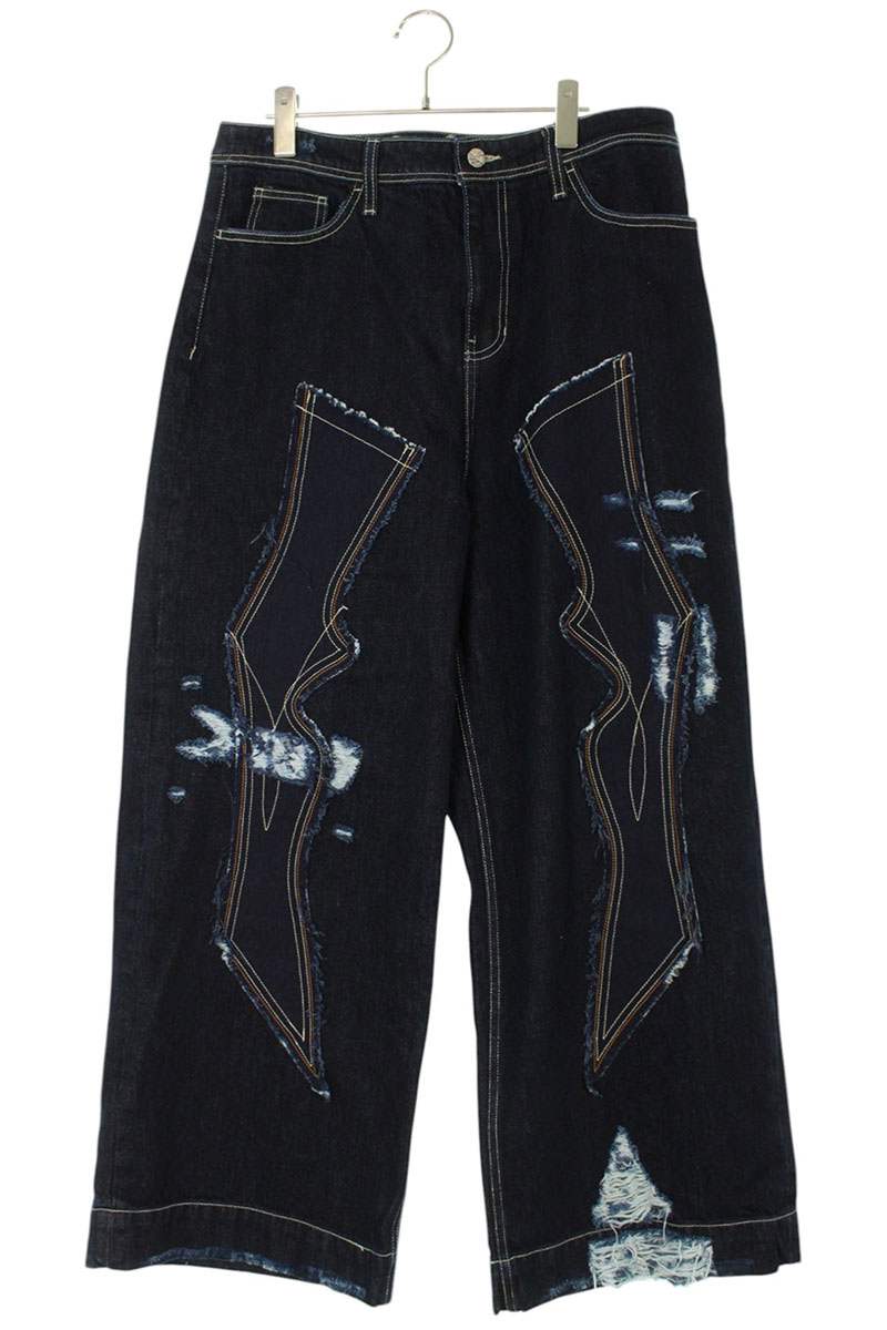 ADERERROR 01SS Quilted Design Denim Pants Indigo Size 34