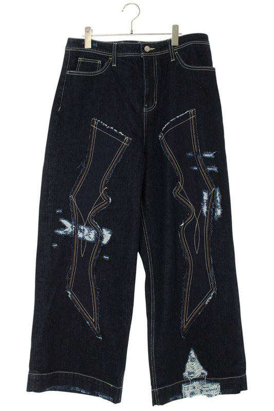 ADERERROR 01SS Quilted Design Denim Pants Indigo Size 34