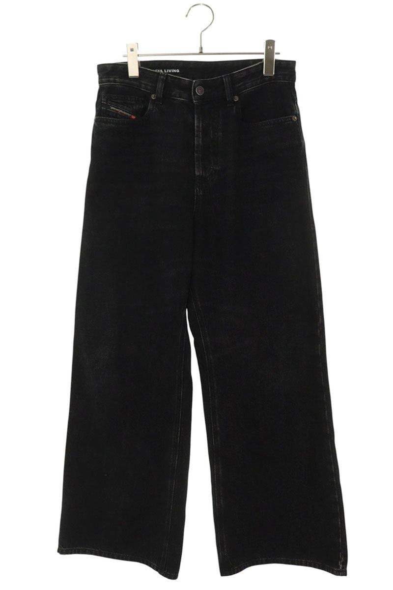 DIESEL D-SIRE Wide Denim Pants Black Size 25