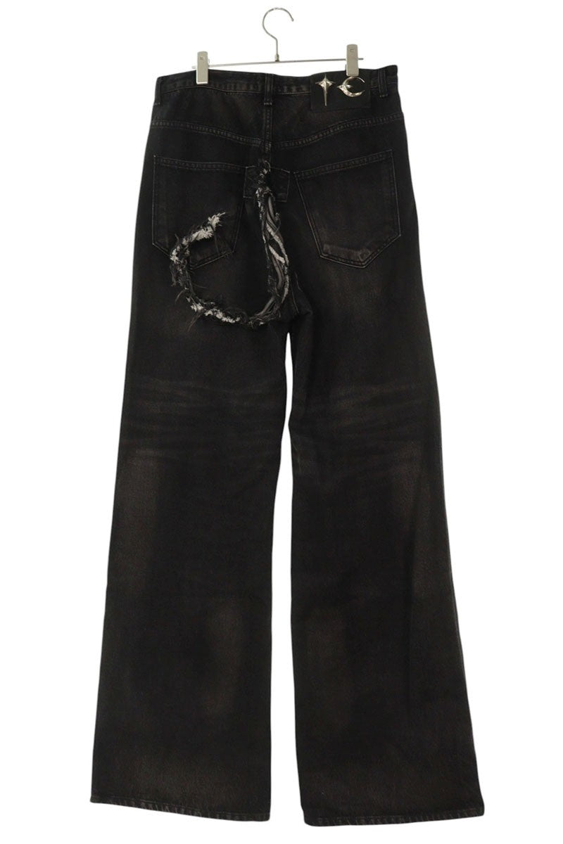 THUG CLUB CHIMERA Back Embellished Denim Black Size 34