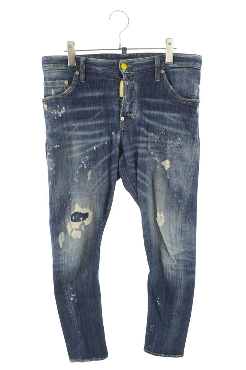 DSQUARED S71LB0683 Paint Splatter Distressed Jeans Size 32
