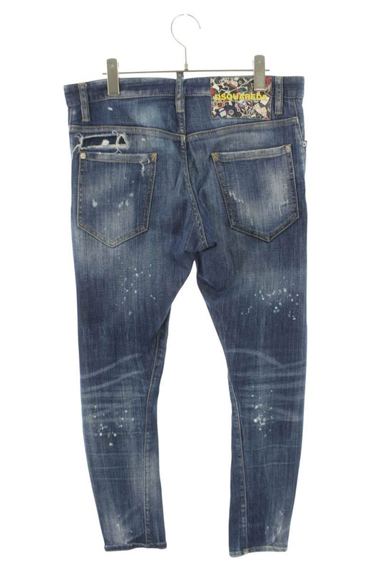 DSQUARED S71LB0683 Paint Splatter Distressed Jeans Size 32