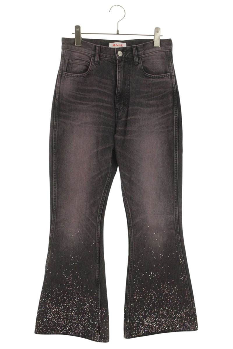 MASU 24AW Stardust Bell Bottom Jeans Black Pink Size 32