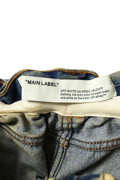 OFF-WHITE Paint Splatter Vintage Wash Belted Jeans Size 32