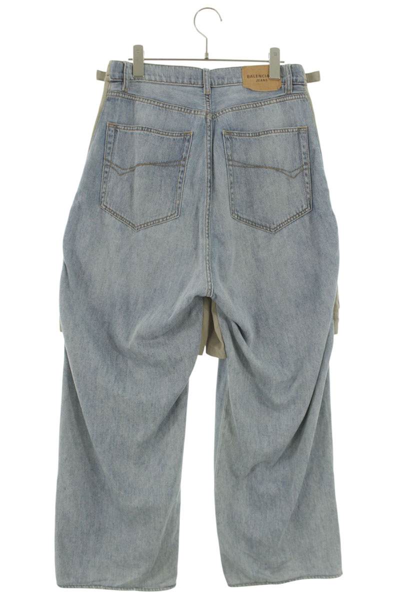 BALENCIAGA Hybrid Cargo Loose Fit Denim Pants Size 28