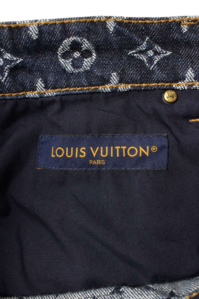 LOUISVUITTON Monogram Jacquard Denim Pants Size 27