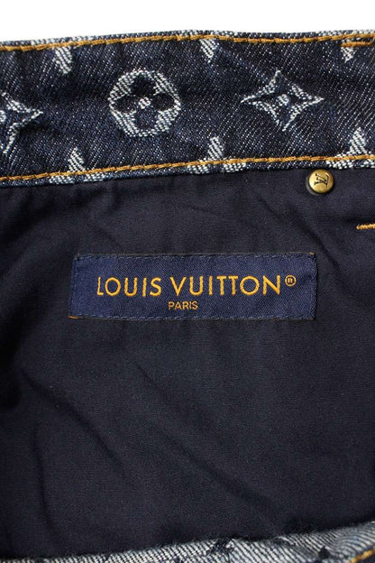 LOUISVUITTON Monogram Jacquard Denim Pants Size 27