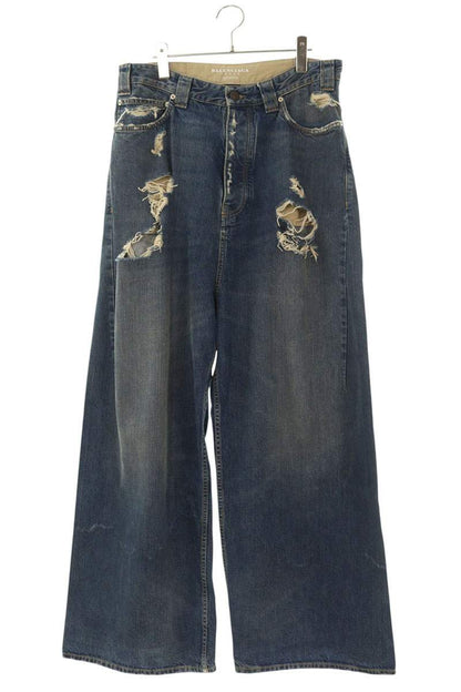 BALENCIAGA Distressed Baggy Indigo Denim Size 32