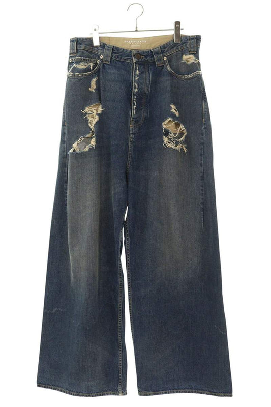 BALENCIAGA Distressed Baggy Indigo Denim Size 32