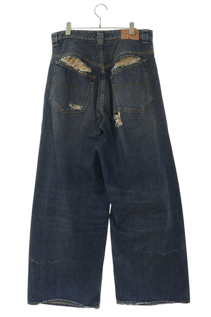 BALENCIAGA Distressed Baggy Indigo Denim Size 32