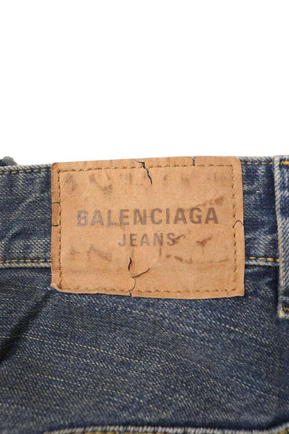 BALENCIAGA Distressed Baggy Indigo Denim Size 32
