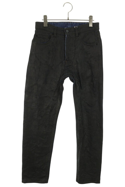 MM6 Coated Straight Denim Pants Black/Indigo Size 28