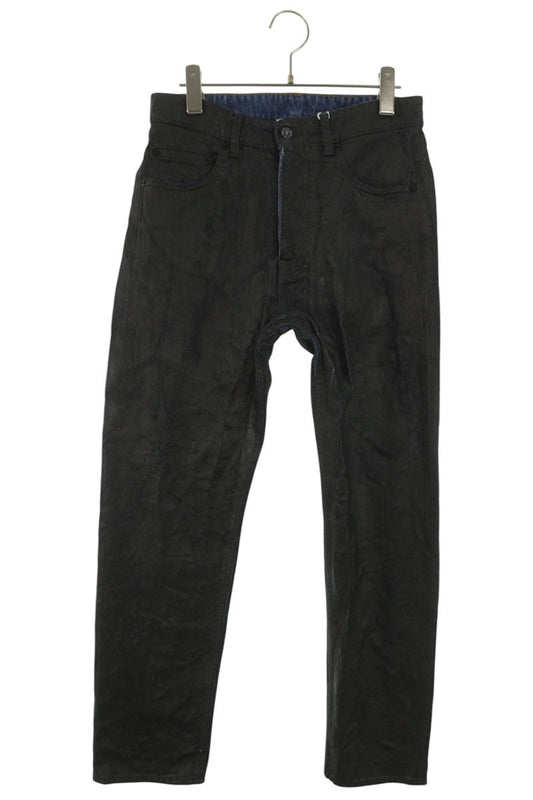 MM6 Coated Straight Denim Pants Black/Indigo Size 28