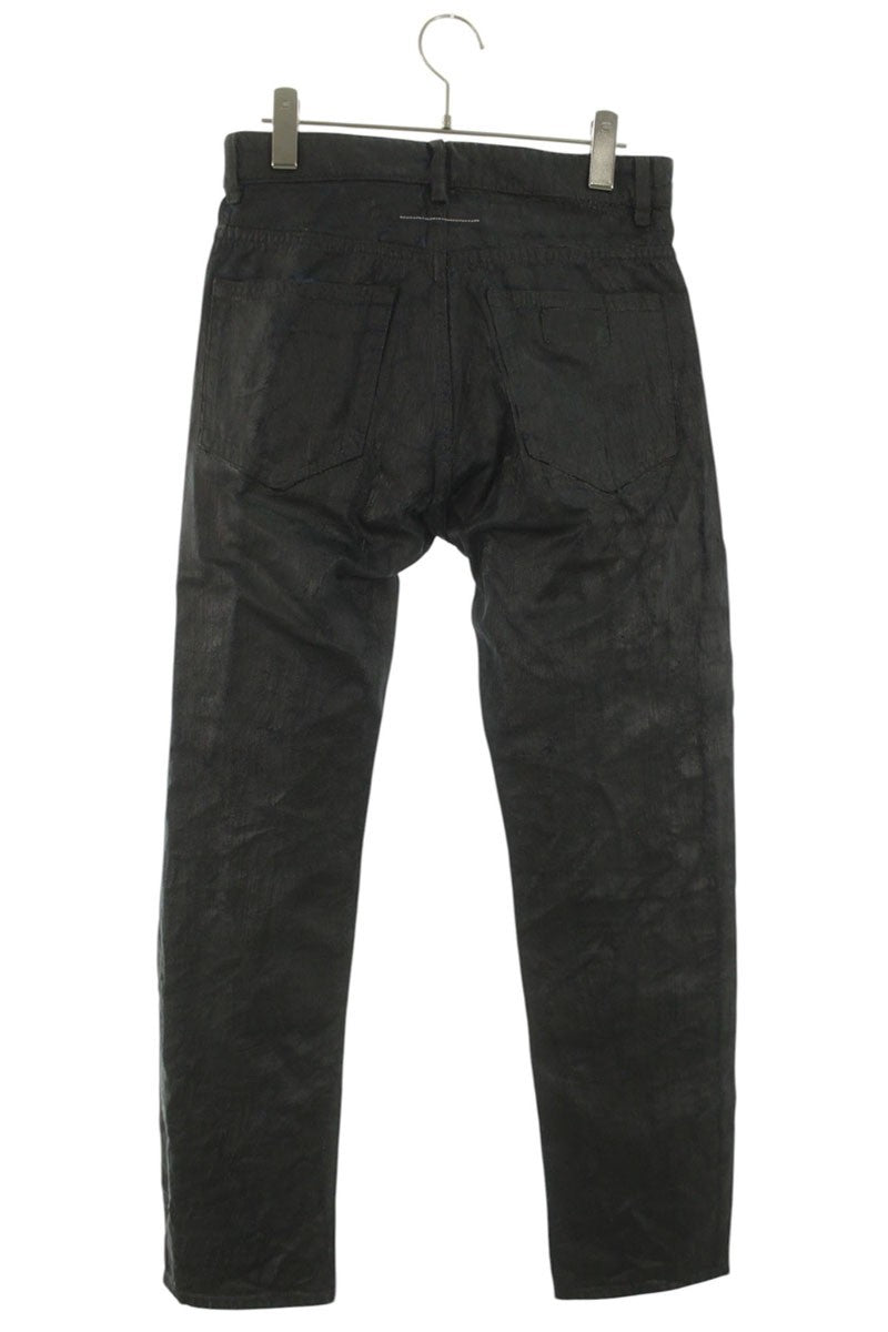 MM6 Coated Straight Denim Pants Black/Indigo Size 28
