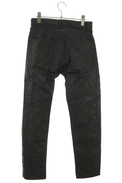 MM6 Coated Straight Denim Pants Black/Indigo Size 28