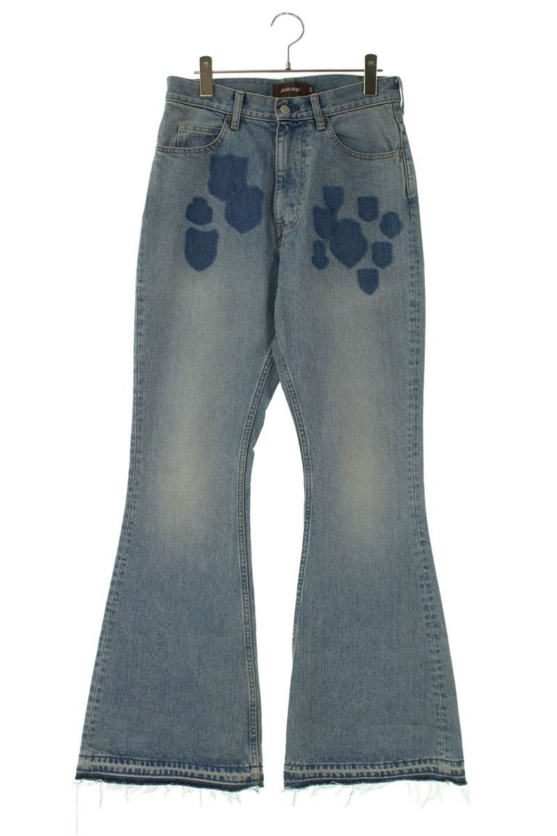 MASU K6PT002 Emblem Bell Flare Denim Pants Size 32