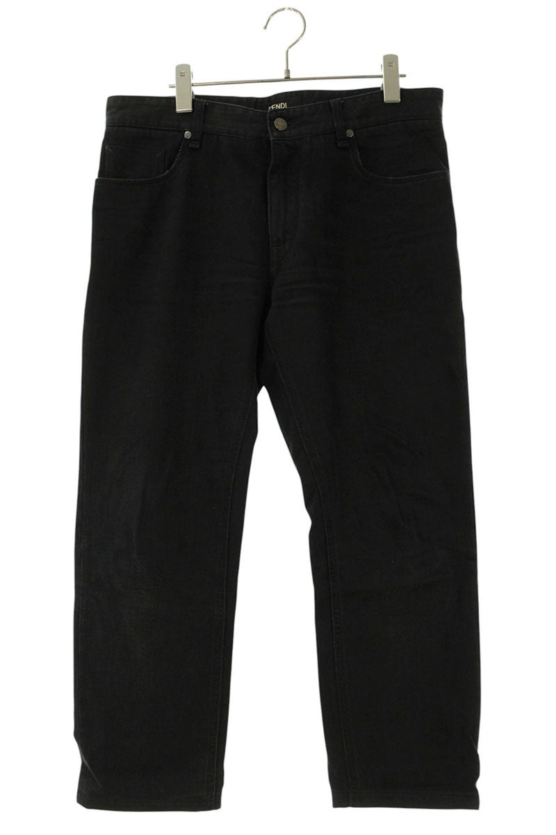 Fendi Logo Patch Denim Pants Black Size 33