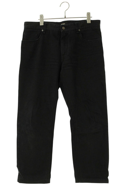 Fendi Logo Patch Denim Pants Black Size 33