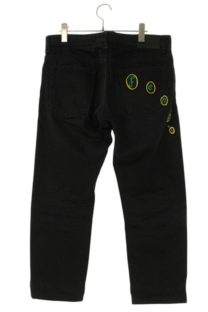 Fendi Logo Patch Denim Pants Black Size 33