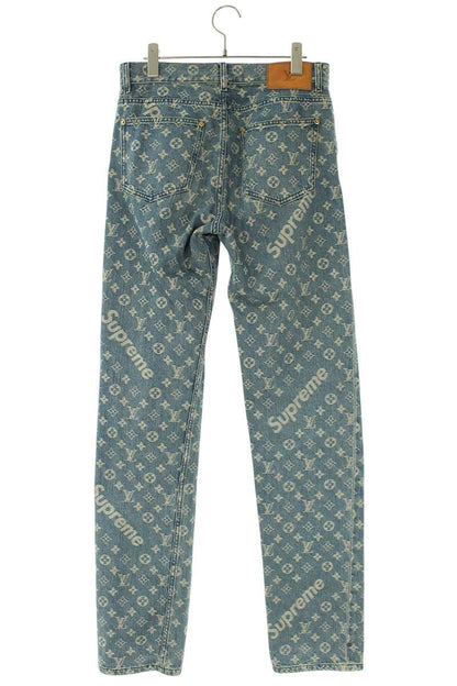 SUPREME LOUISVUITTON 17AW Monogram Jeans Blue Size 27
