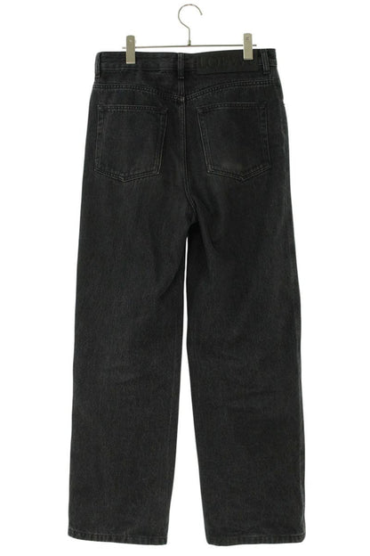 LOEWE Anagram Baggy Button-Fly Denim Pants Black Size 33