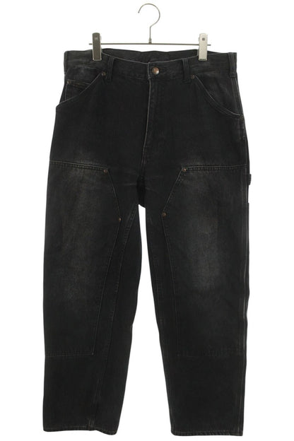 MM6 24SS Foil Double Knee Painter Pant Denim Pants Black Size 32