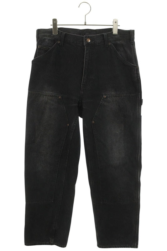 MM6 24SS Foil Double Knee Painter Pant Denim Pants Black Size 32