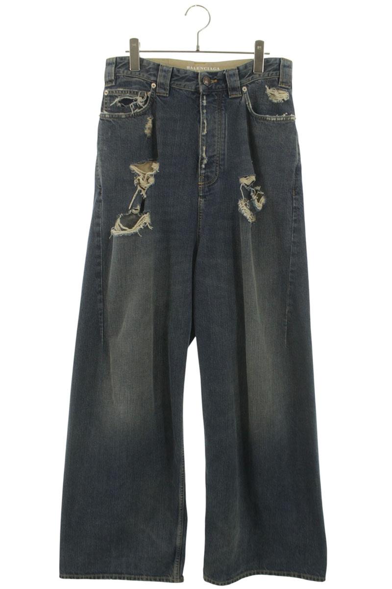 BALENCIAGA Distressed Indigo Button Fly Denim Size 28