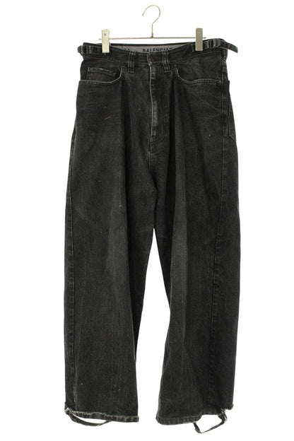 Balenciaga Black Destroyed Baggy Low Crotch Denim Size 28