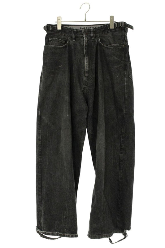 Balenciaga Black Destroyed Baggy Low Crotch Denim Size 28