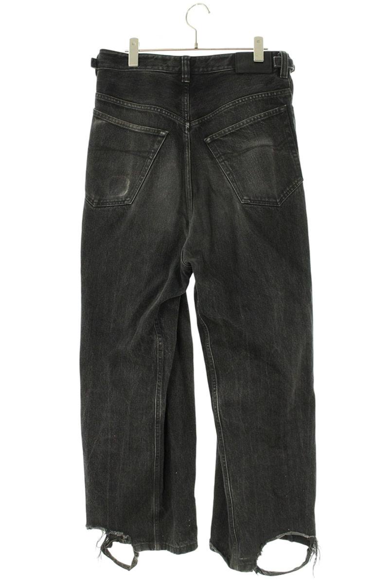 Balenciaga Black Destroyed Baggy Low Crotch Denim Size 28