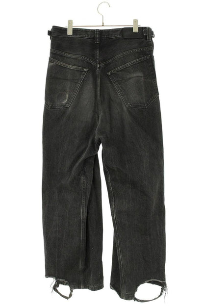 Balenciaga Black Destroyed Baggy Low Crotch Denim Size 28
