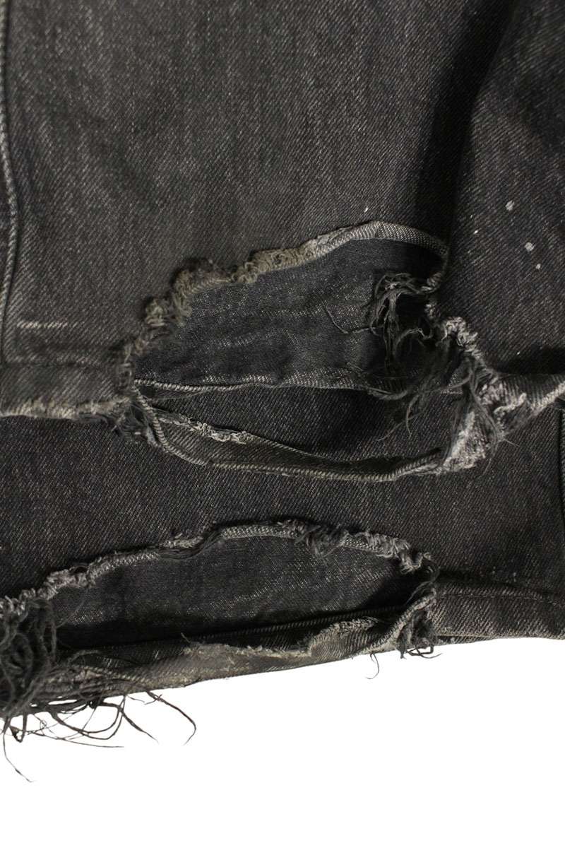 Balenciaga Black Destroyed Baggy Low Crotch Denim Size 28