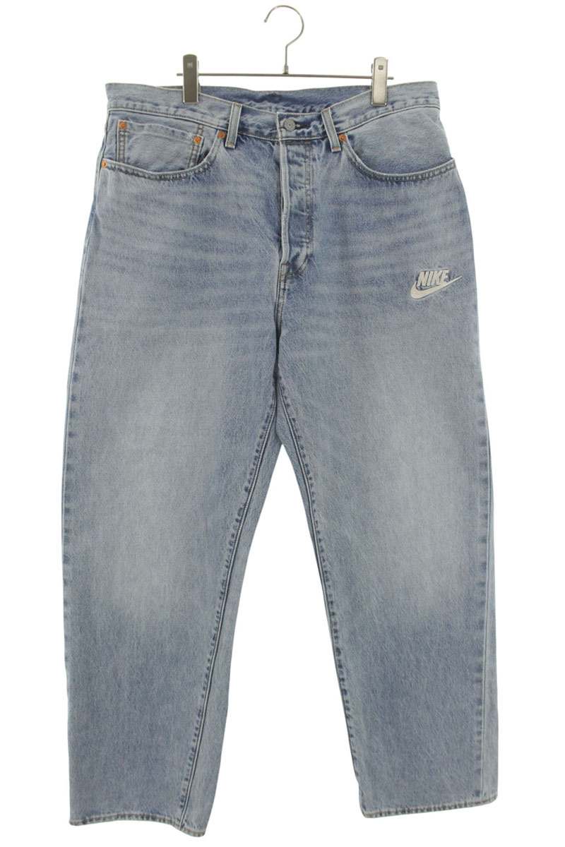 Levi's x Nike Logo Embroidered Baggy Jeans Indigo Size 34