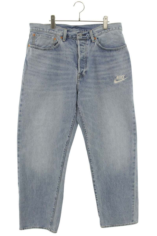 Levi's x Nike Logo Embroidered Baggy Jeans Indigo Size 34