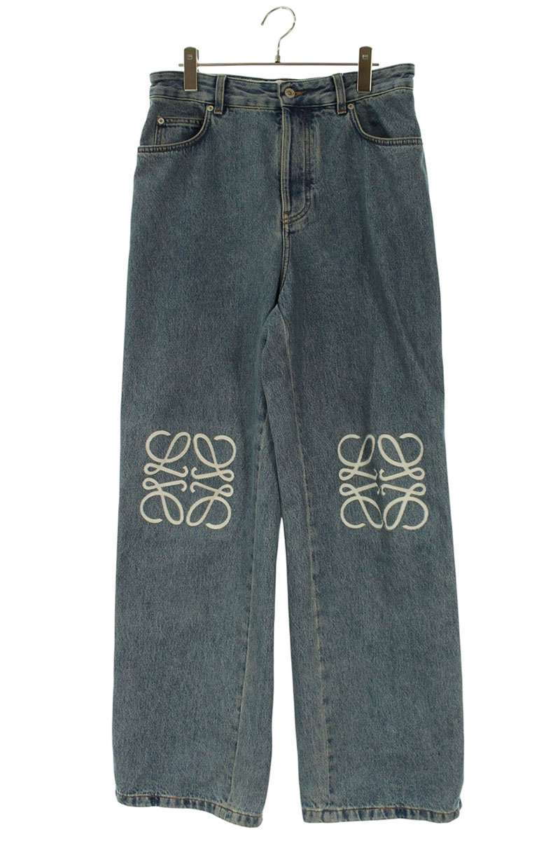 LOEWE Anagram Embroidered Baggy Button-Fly Denim Size 33