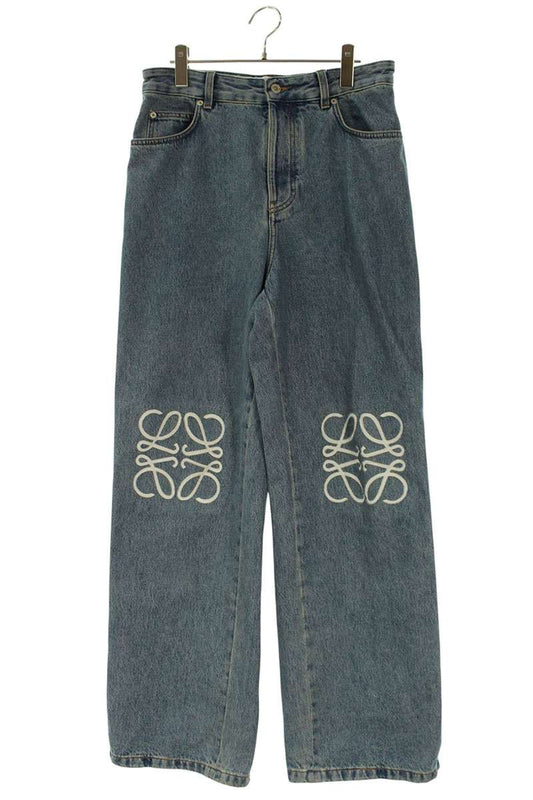 LOEWE Anagram Embroidered Baggy Button-Fly Denim Size 33