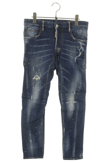 DSQUARED Distressed Painted Skinny Jeans S74LB0414 Size 32