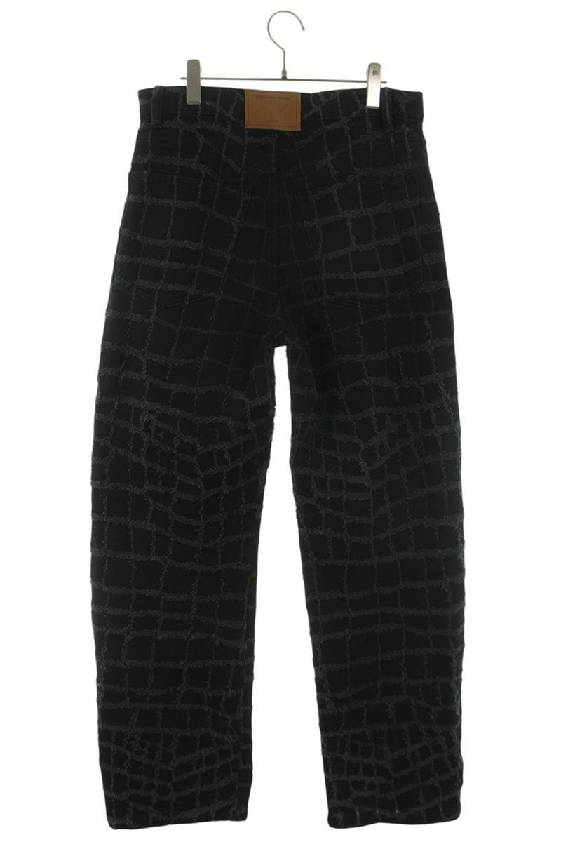 ALEXANDER WANG Fringed Cotton Denim Pants Black Size 29