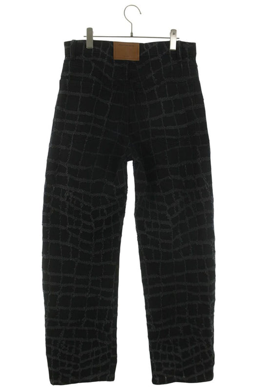 ALEXANDER WANG Fringed Cotton Denim Pants Black Size 29