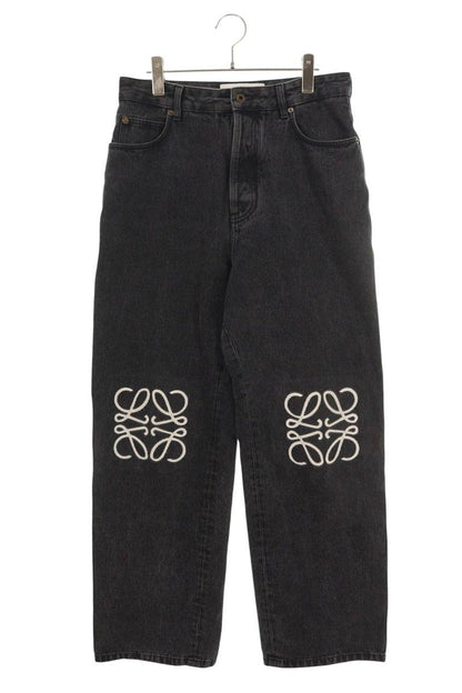 LOEWE Anagram Embroidered Baggy Jeans Black Size 33