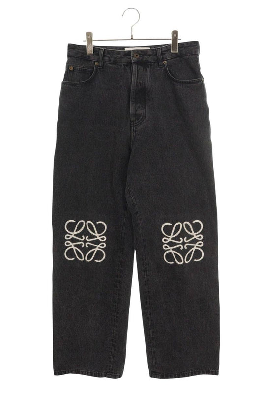 LOEWE Anagram Embroidered Baggy Jeans Black Size 33