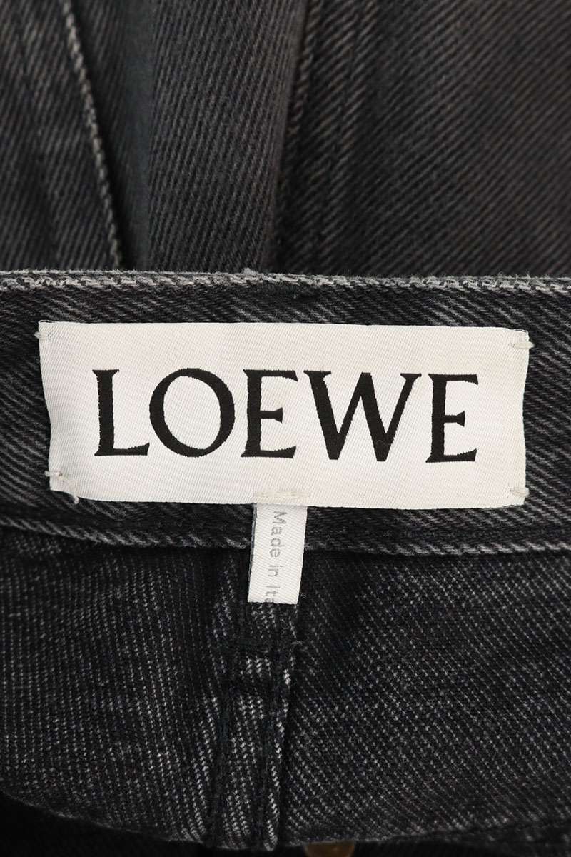 LOEWE Anagram Embroidered Baggy Jeans Black Size 33
