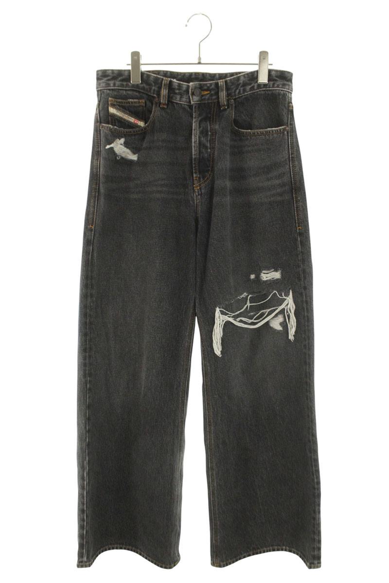 DIESEL Distressed Denim Pants Black Size 28