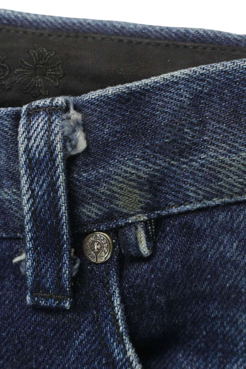 Chrome Hearts Cross Ball Button Indigo Denim Size 32