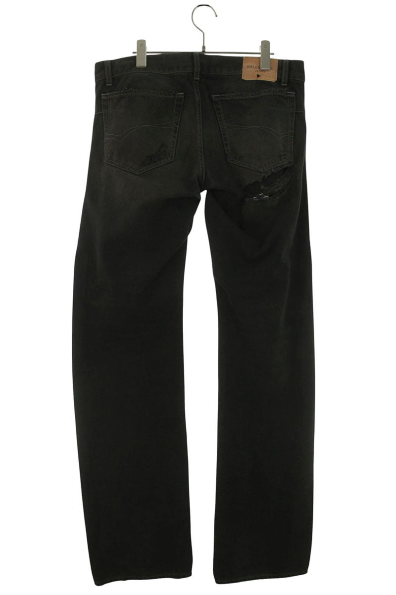 Balenciaga Distressed Waist Denim Pants Black Size M
