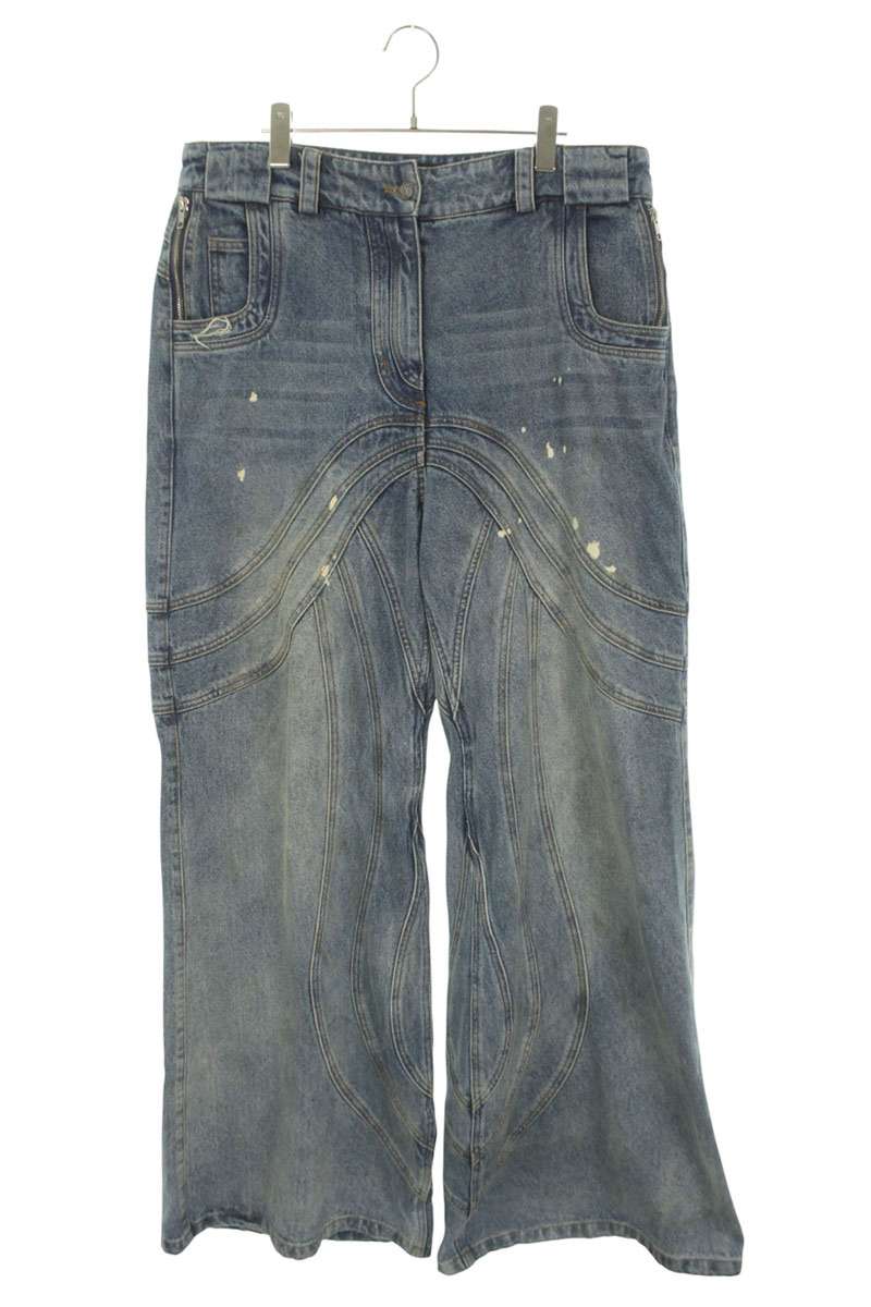 NO/FAITH STUDIOS Wave Heavy Denim Baggy Stitch Blue Size 36